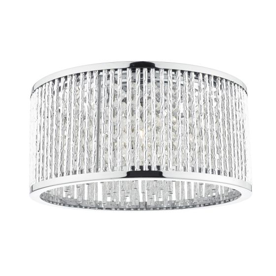 Där Lighting Nantes 3 Light Flush Polished Chrome Alum