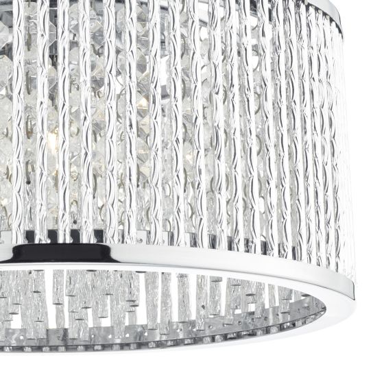 där lighting Nantes 3 Light Flush Polished Chrome Alum