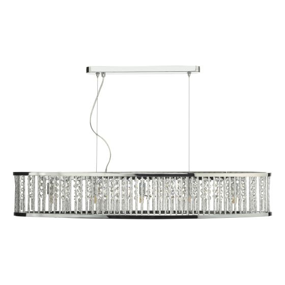 Där Lighting Nantes 5 Light Bar Pendant Polished Chrome Aluminium