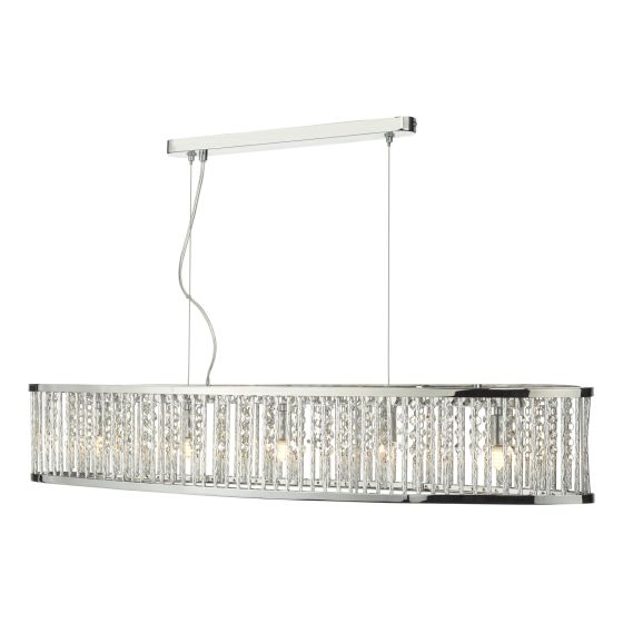 Där Lighting Nantes 5 Light Bar Pendant Polished Chrome Aluminium