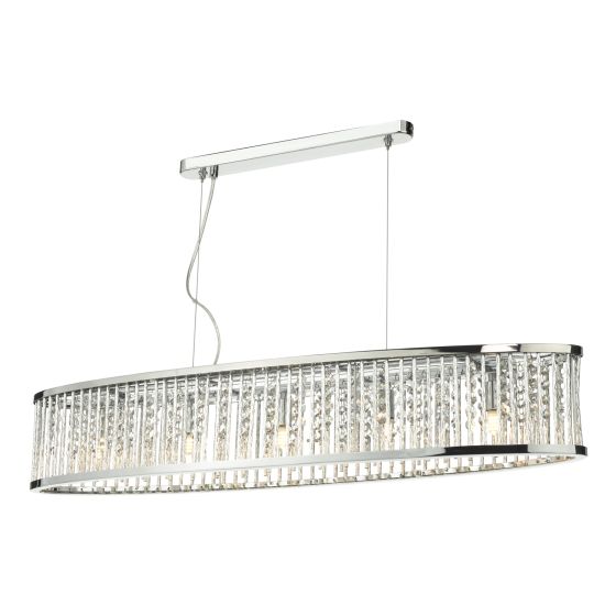 Där Lighting Nantes 5 Light Bar Pendant Polished Chrome Aluminium