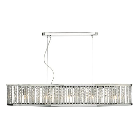 där lighting Nantes 5 Light Bar Pendant Polished Chrome Aluminium