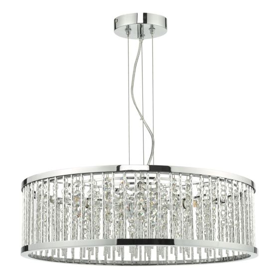 Där Lighting Nantes 5 Light Pendant Polished Chrome Aluminium