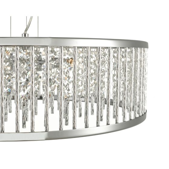 Där Lighting Nantes 5 Light Pendant Polished Chrome Aluminium