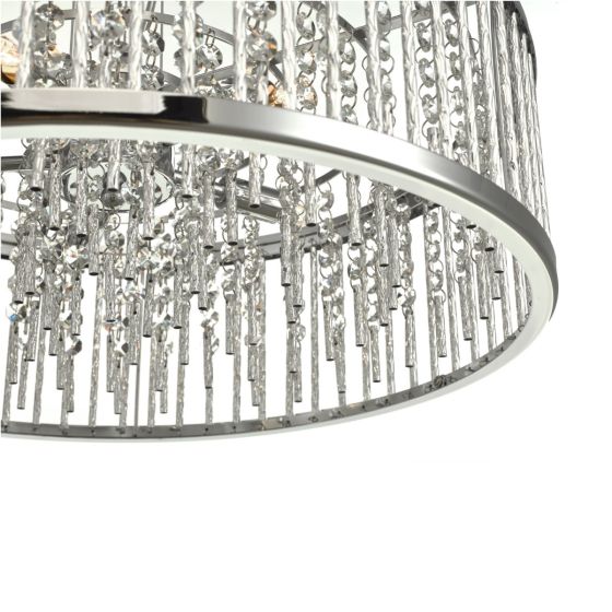 Där Lighting Nantes 5 Light Pendant Polished Chrome Aluminium