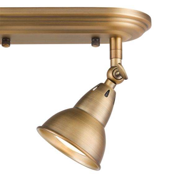 Där Lighting Nathaniel 2 Light Plate Spotlight Aged Brass