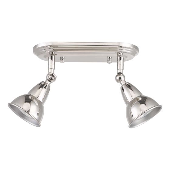Där Lighting Nathaniel 2 Light Plate Spotlight Polished Nickel