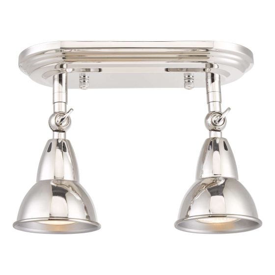 Där Lighting Nathaniel 2 Light Plate Spotlight Polished Nickel