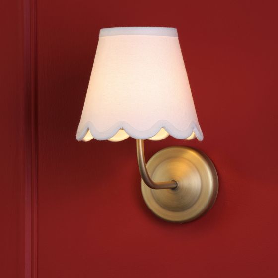 Där Lighting Navarro Rechargeable Wall Light Matt Antique Brass With Shade LED