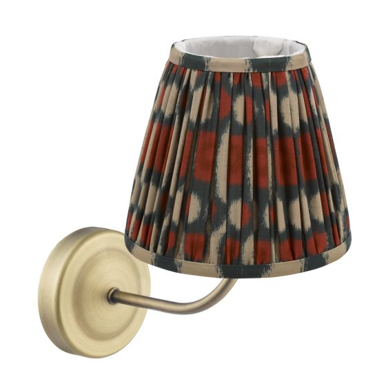 Där Lighting Navarro Rechargeable Wall Light Matt Antique Brass With Shade LED