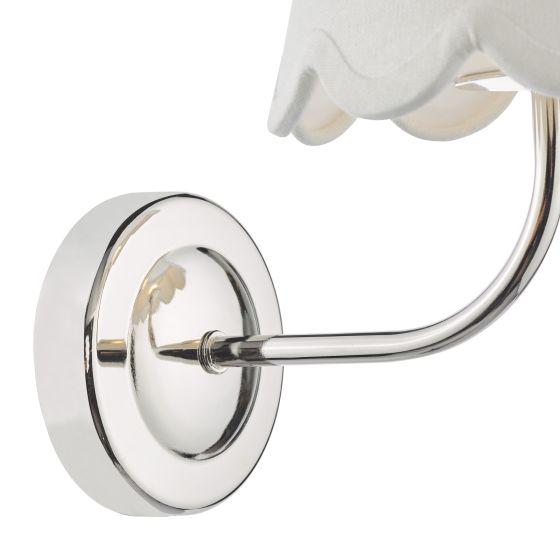 Där Lighting Navarro Rechargeable Wall Light Polished Nickel With Shade LED