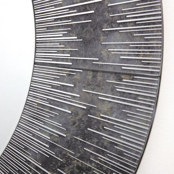 Där Lighting Neome Round Mirror With Purple/Grey Frame 80cm