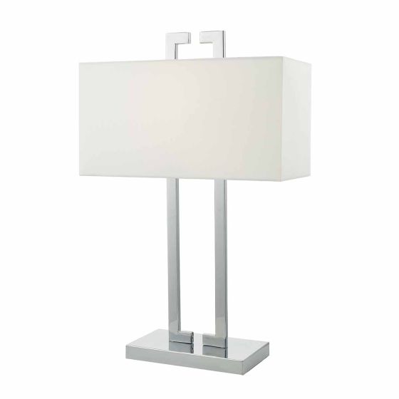 Där Lighting Nile Table Lamp Polished Chrome With Shade