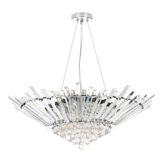 Där Lighting Nimbus 11 Light Chandelier Crystal And Polished Chrome