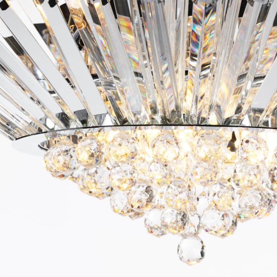 Där Lighting Nimbus 11 Light Chandelier Crystal And Polished Chrome