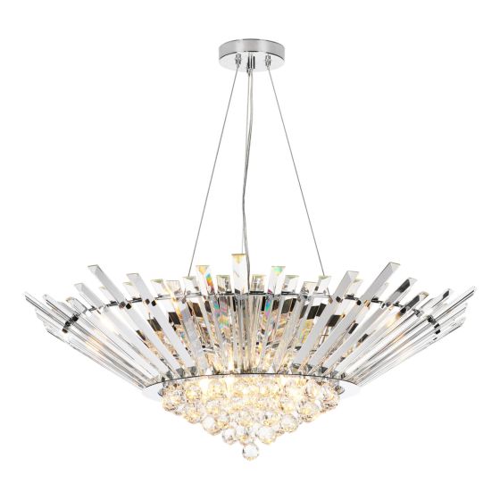 där lighting Nimbus 11 Light Chandelier Crystal and Polished Chrome