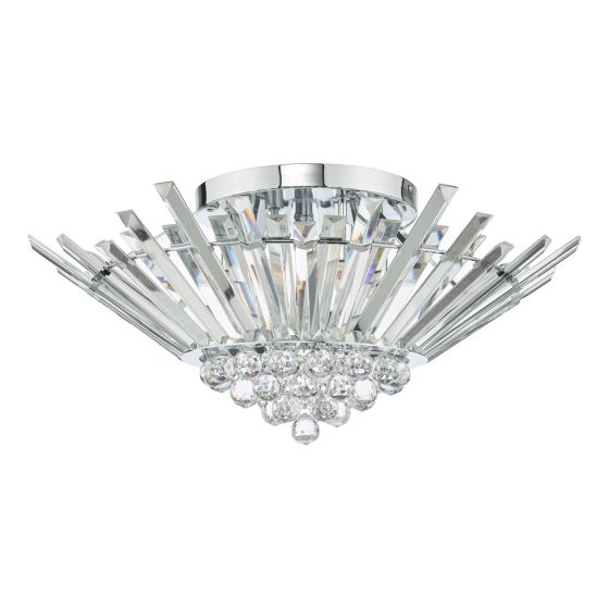 Där Lighting Nimbus 5 Light Flush Polished Chrome Crystal