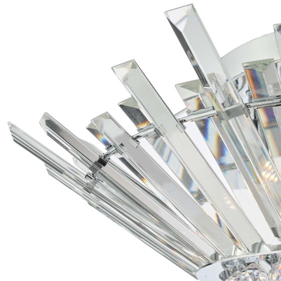 Där Lighting Nimbus 5 Light Flush Polished Chrome Crystal