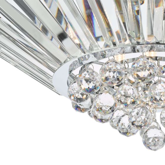 Där Lighting Nimbus 5 Light Flush Polished Chrome Crystal
