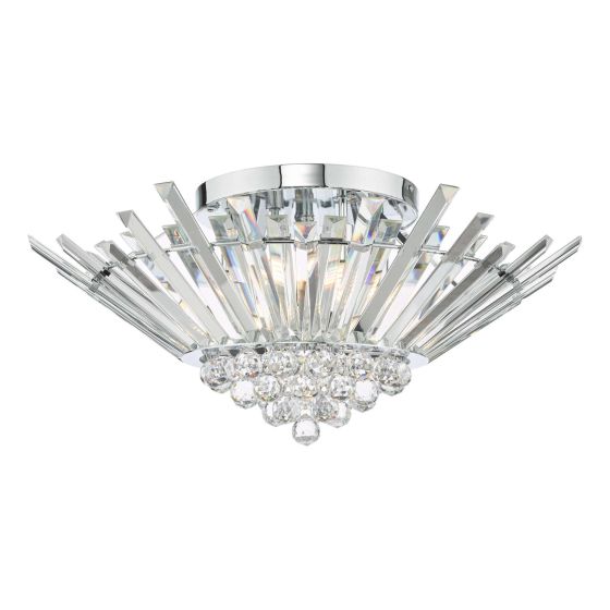 där lighting Nimbus 5 Light Flush Polished Chrome Crystal