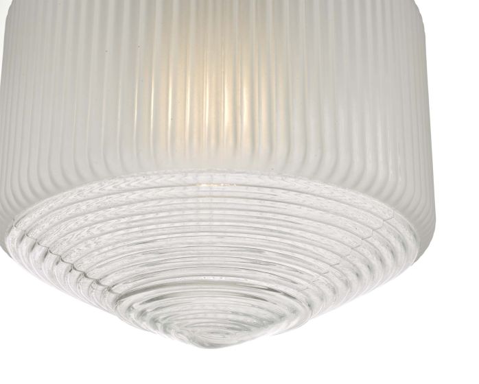 Där Lighting Nisha 1 Light Pendant Polished Chrome And Frosted/Clear Glass
