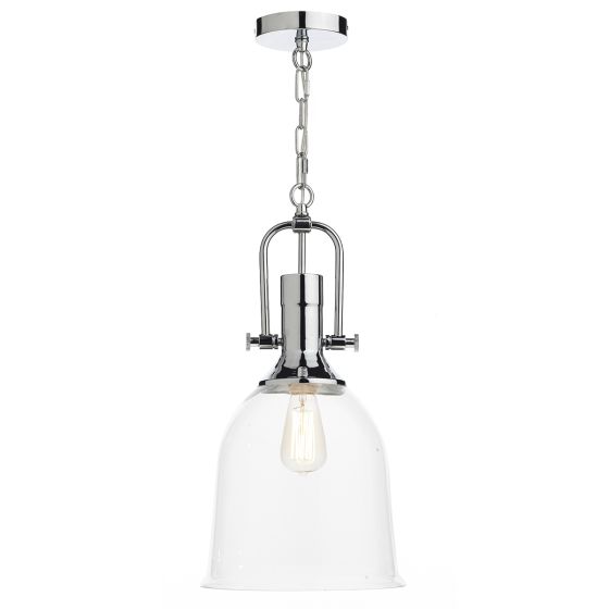 Där Lighting Nolan 1 Light Pendant Polished Chrome/ Clear
