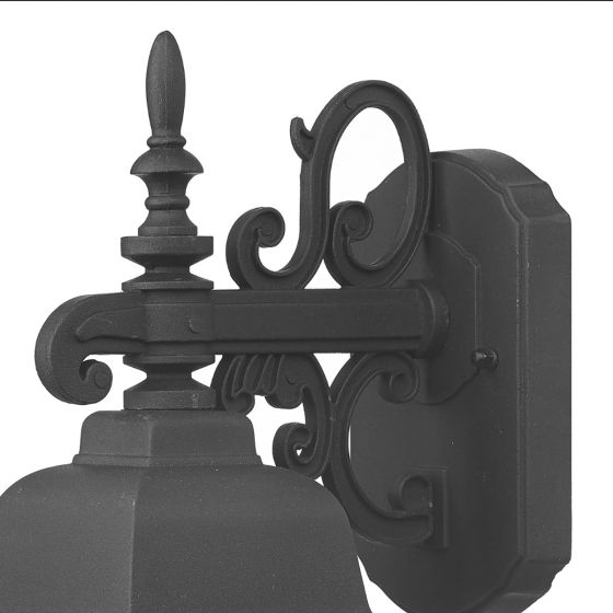 Där Lighting Norfolk Outdoor Wall Light Black Glass IP43