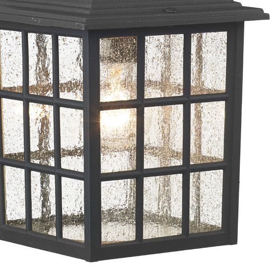 Där Lighting Norfolk Outdoor Wall Light Black Glass IP43