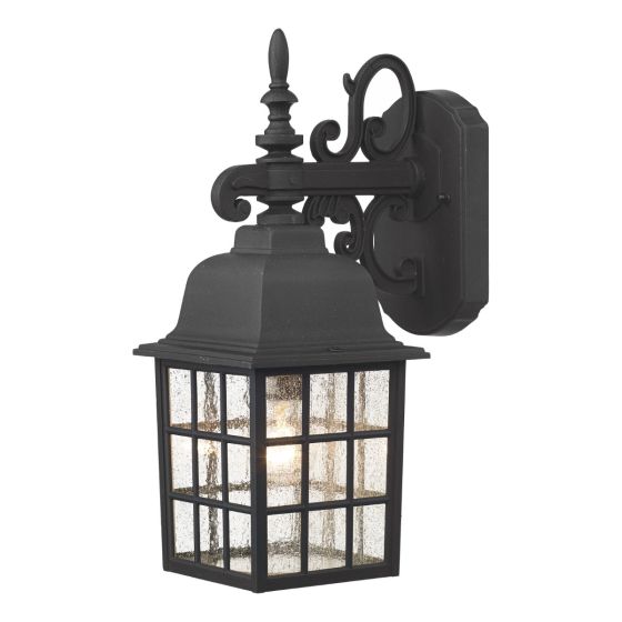där lighting Norfolk Outdoor Wall Light Black Glass IP43