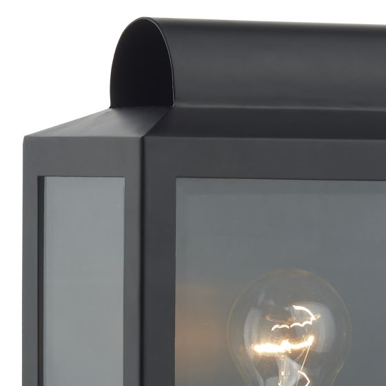 Där Lighting Notary Outdoor Wall Light Black Glass IP44