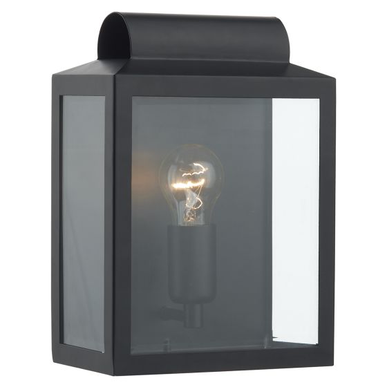 Där Lighting Notary Outdoor Wall Light Black Glass IP44