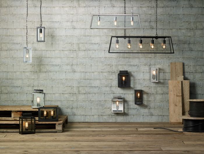 Där Lighting Notary Outdoor Wall Light Black Glass IP44