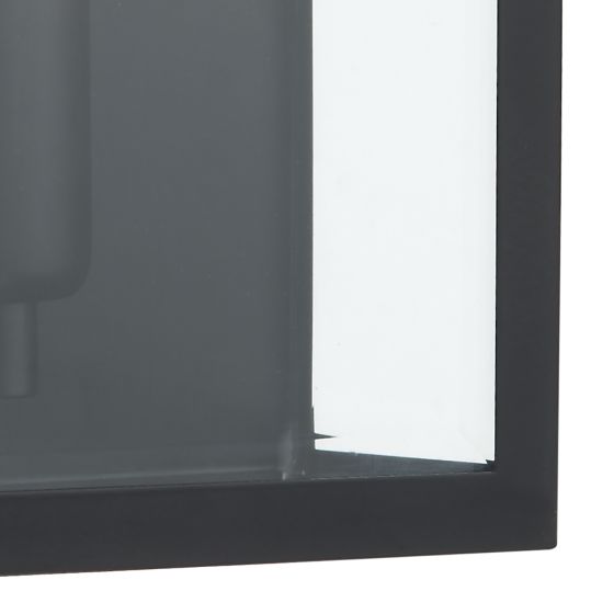 där lighting Notary Outdoor Wall Light Black Glass IP44