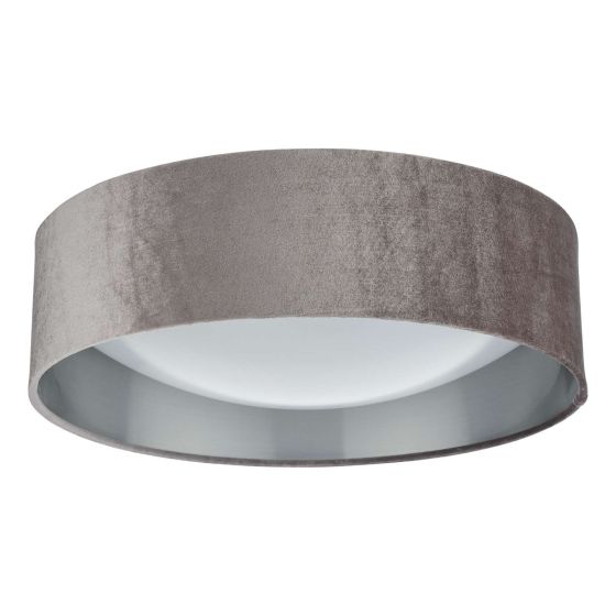 Där Lighting Nysa 2 Light Flush Velvet Warm Grey Shade 40cm