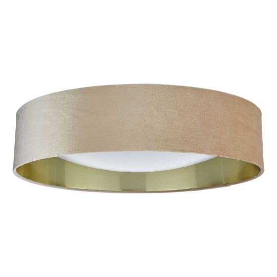 Där Lighting Nysa 3 Light Flush Velvet Taupe Shade 60cm