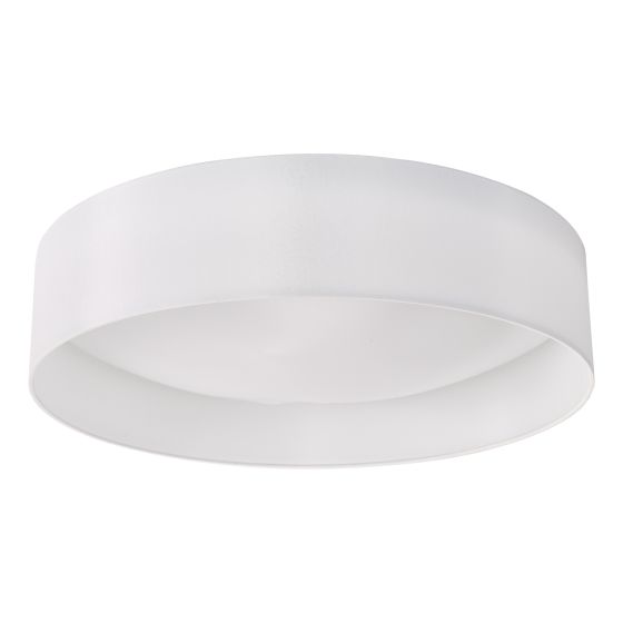 Där Lighting Nysa 3 Light Flush White Faux Silk 60cm