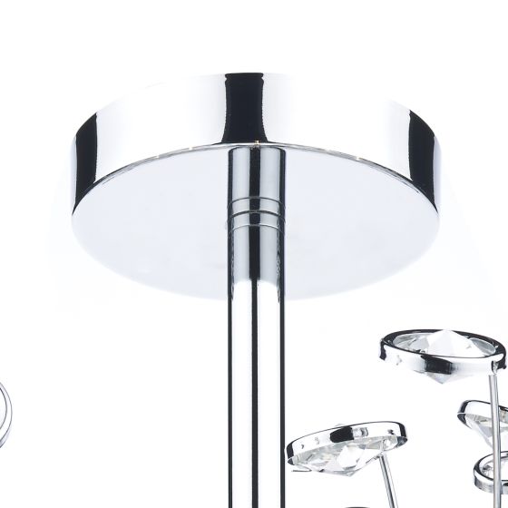 Där Lighting Oberoi 6 Light Semi Flush Polished Chrome