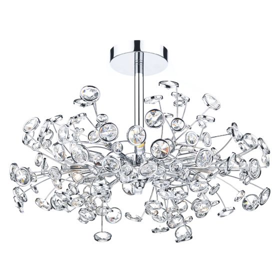 Där Lighting Oberoi 6 Light Semi Flush Polished Chrome