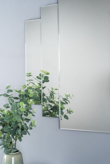 Där Lighting Odeon Rectangle Stepped Mirror 88 X 88cm
