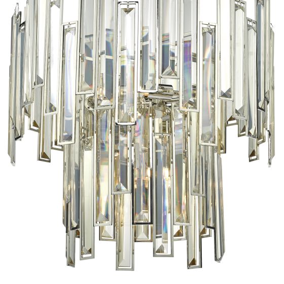 där lighting Odile 6 Light Pendant Champagne Crystal Polished Nickel Frame