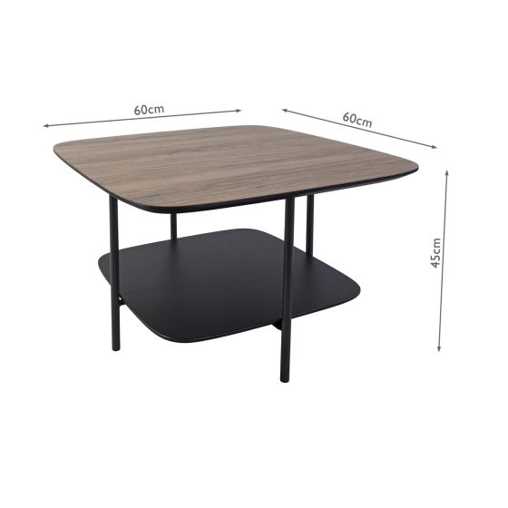 Där Lighting Oka Coffee Table Mocha Veneer And Matt Black