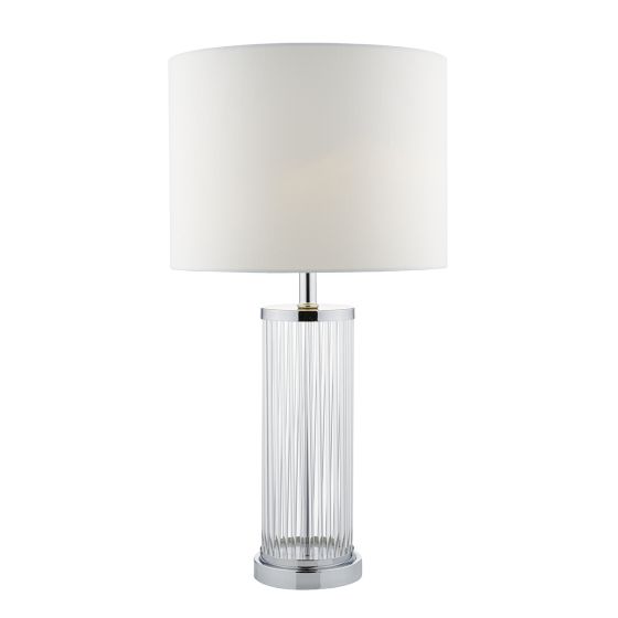 Där Lighting Olalla Table Lamp Polished Chrome Clear Glass With Shade