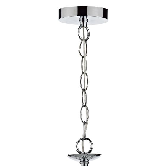 Där Lighting Oleana 5 Light Pendant Polished Chrome Crystal
