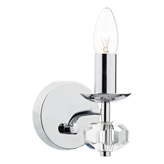 Där Lighting Oleana Wall Light Polished Chrome Crystal