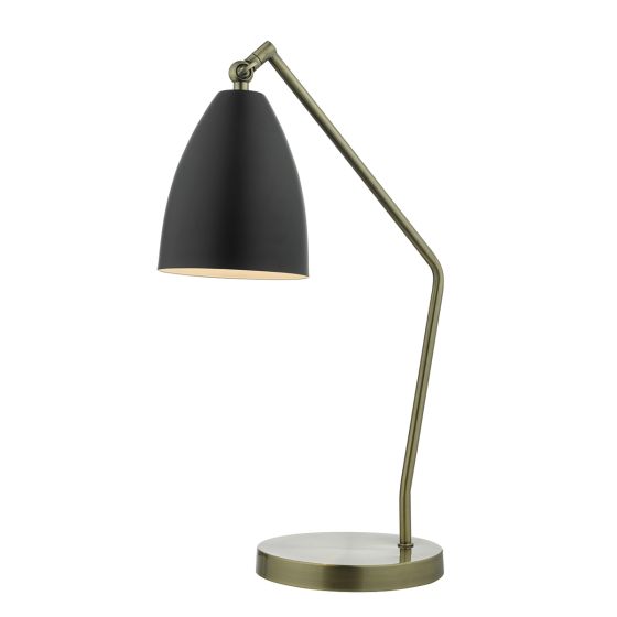 Där Lighting Olly Task Table Lamp Antique Brass Black