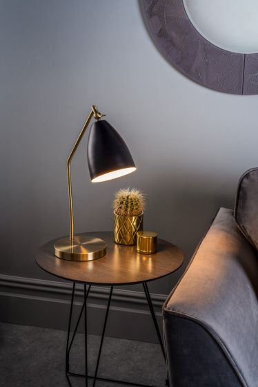 Där Lighting Olly Task Table Lamp Antique Brass Black