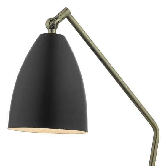där lighting Olly Task Table Lamp Antique Brass Black