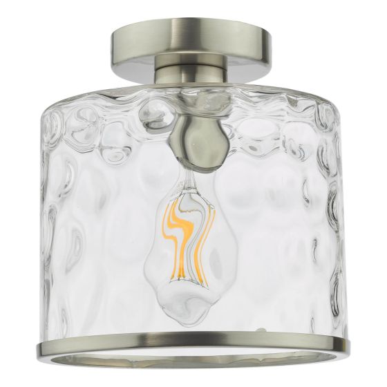 Där Lighting Olsen Semi-Flush Satin Chrome And Glass