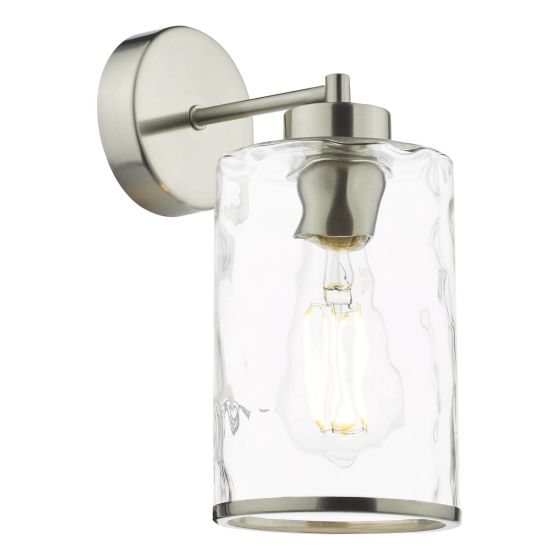 där lighting Olsen Wall Light Satin Chrome and Glass