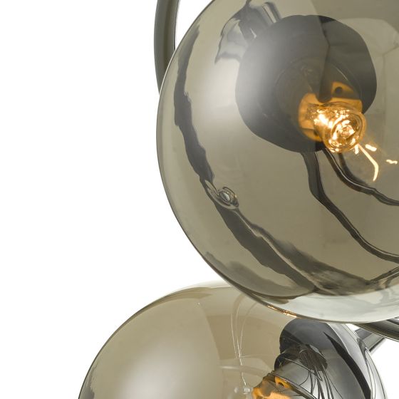 Där Lighting Onawa 5 Light Semi Flush Polished Chrome With Smoked Glass